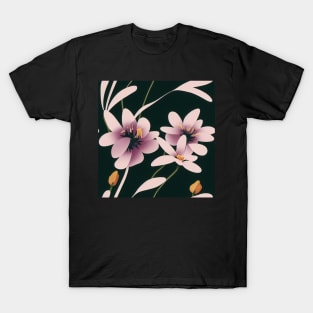 Beautiful Stylized Pink Flowers, for all those who love nature #204 T-Shirt